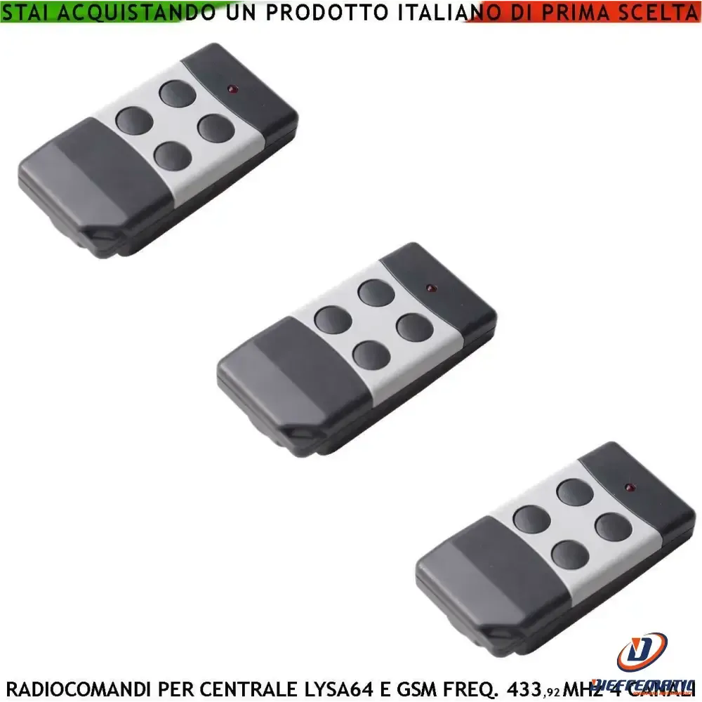 3 Telecomandi Tx4m 4 Canali Per Centrale Allarme Radio Securvera Sv-rlq3rqlanc