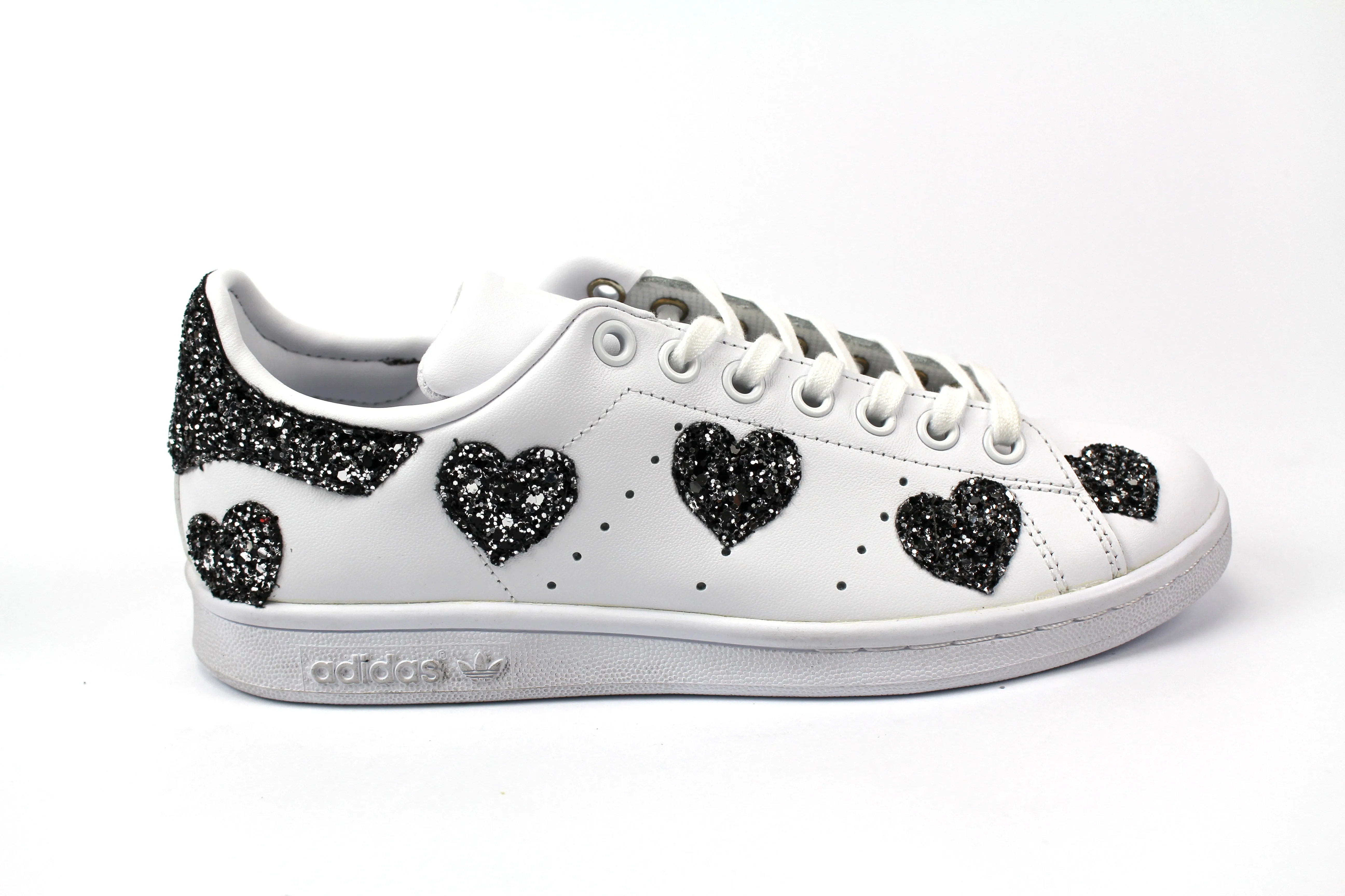 Adidas Stan Smith Cuori Black Silver Glitter