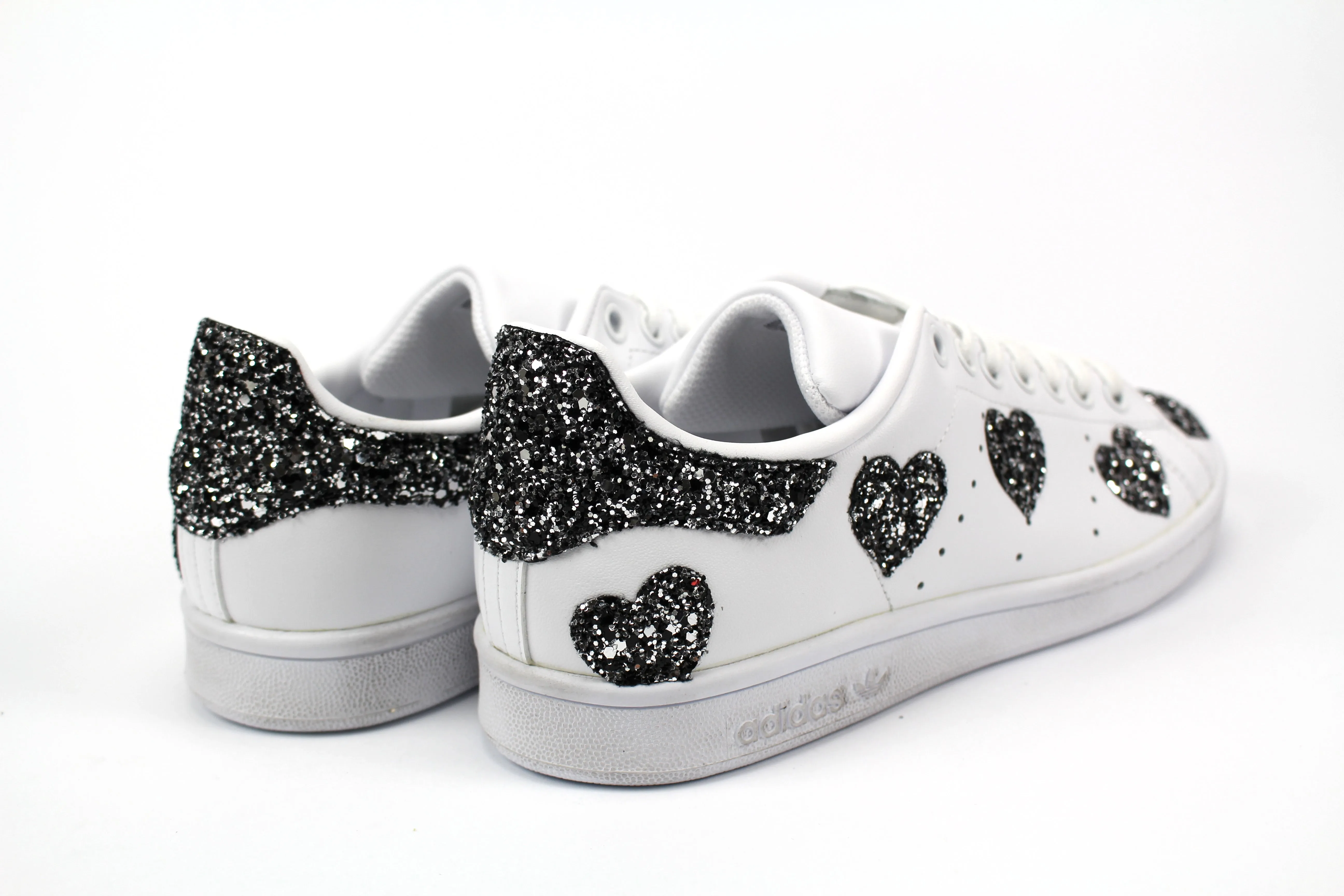 Adidas Stan Smith Cuori Black Silver Glitter