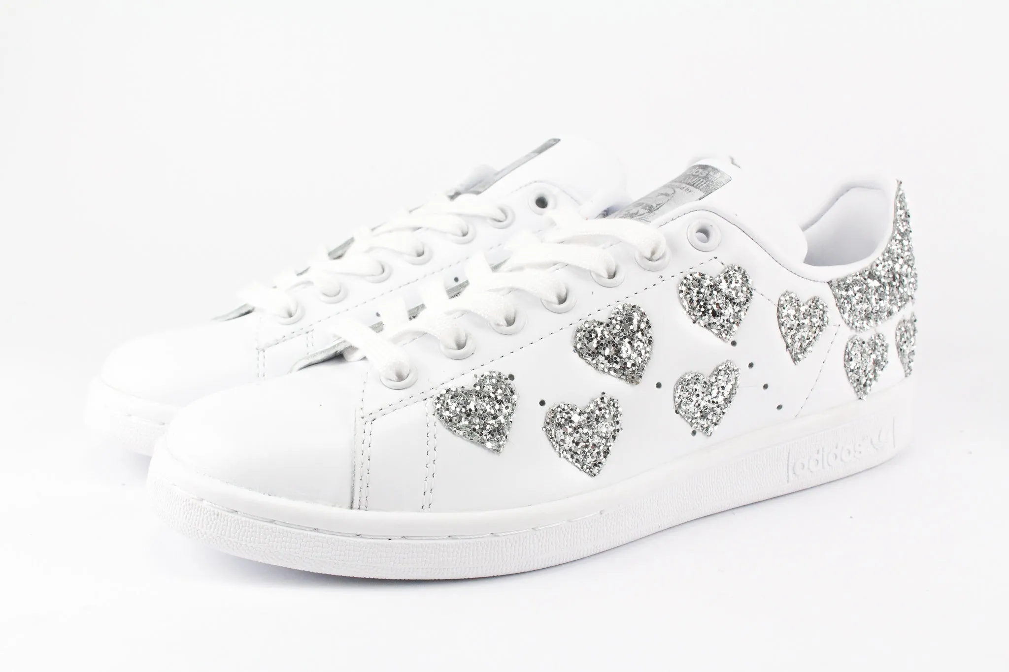 Adidas Stan Smith Cuoricini Silver Glitter