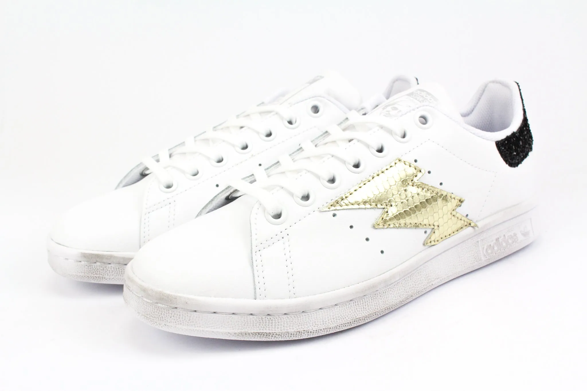 Adidas Stan Smith Fulmine Pitone Laminato & Black Glitter