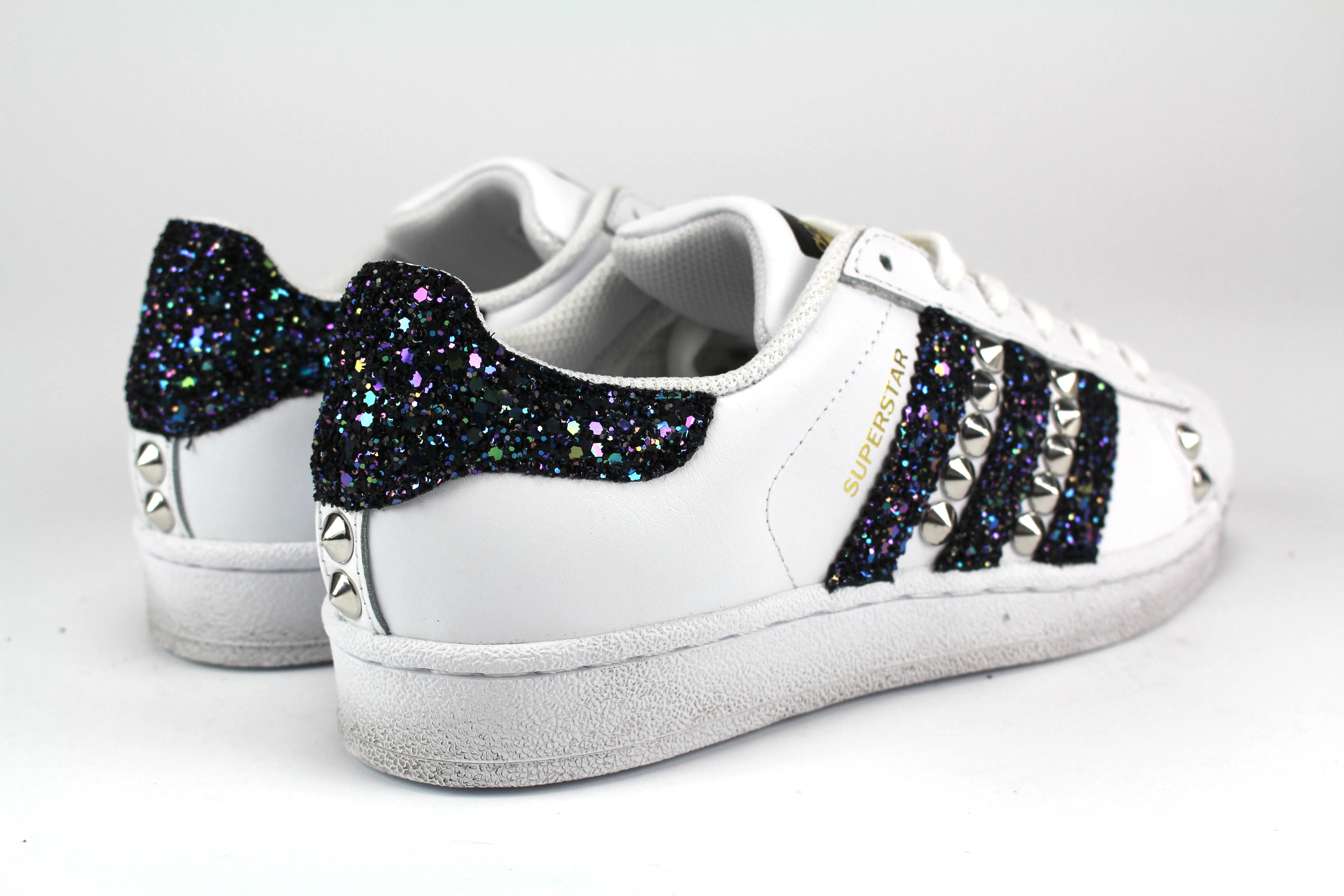 Adidas Superstar Black Iris Glitter & Borchie