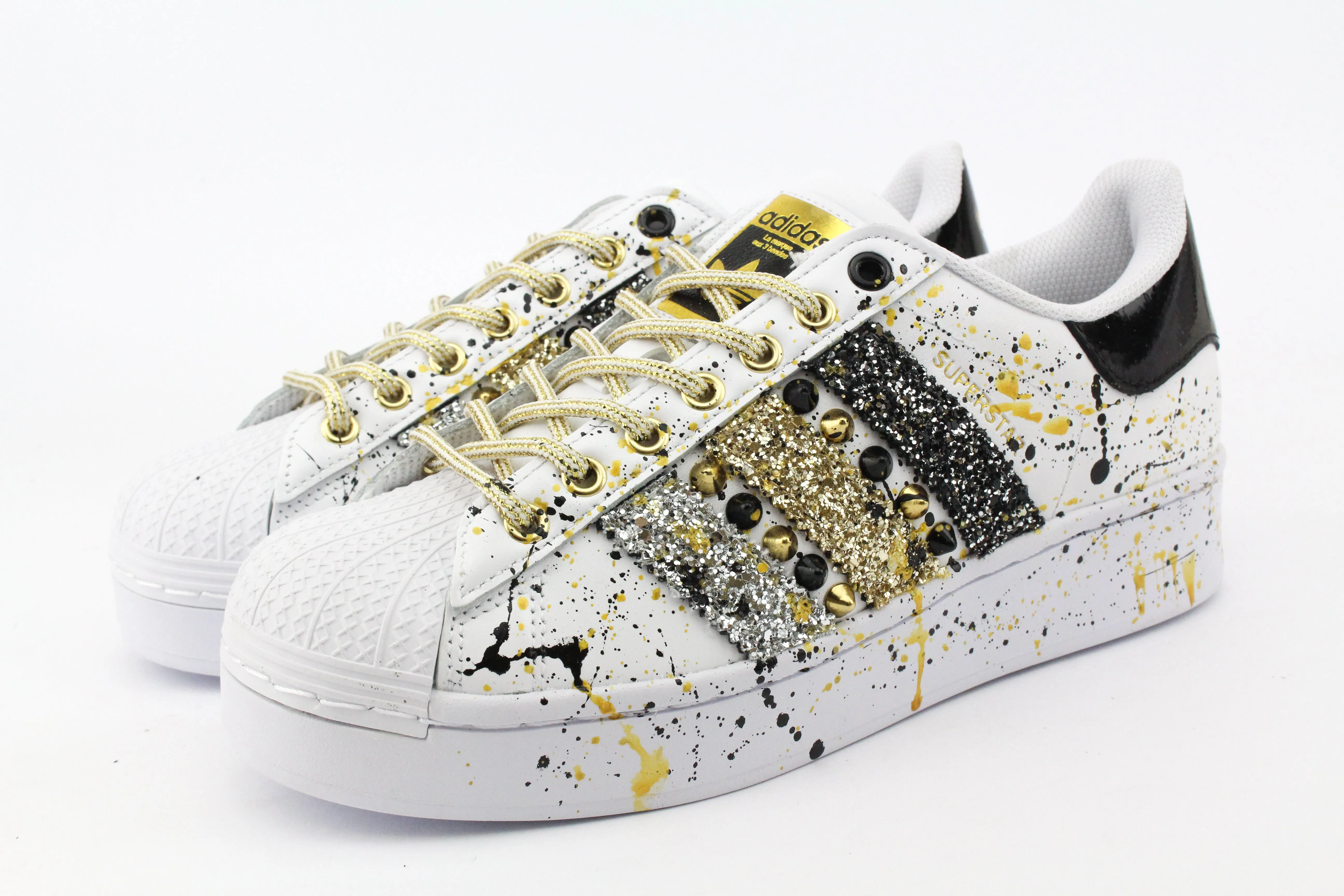 Adidas Superstar Bold Glitter Gold Borchie & Vernice