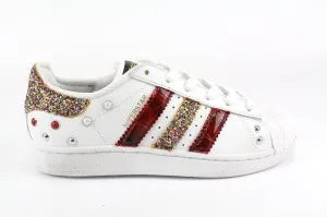 Adidas Superstar Cocco Rosso Multiglitter & Borchie