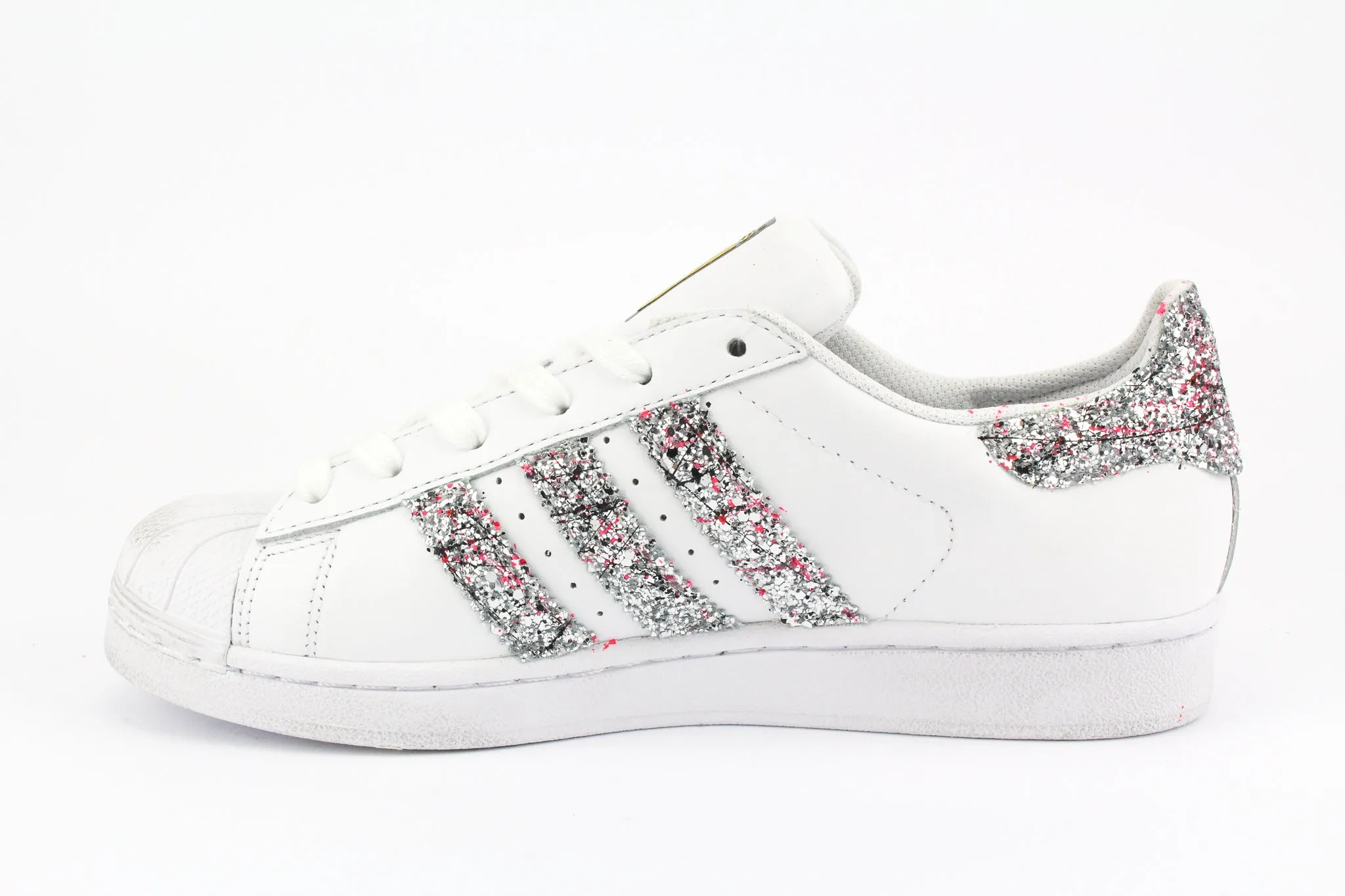 Adidas Superstar Silver Glitter & Skizzi Vernice