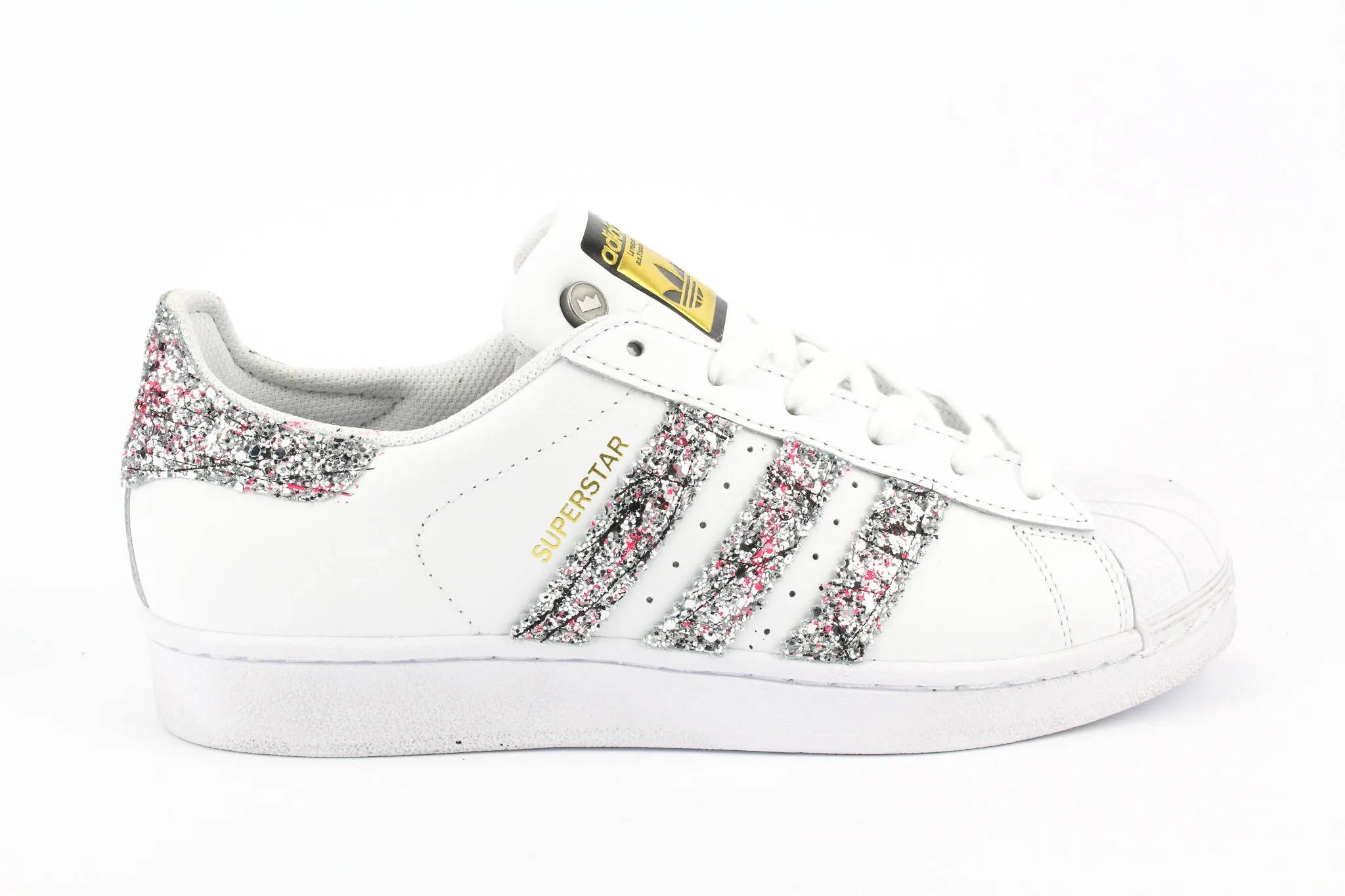 Adidas Superstar Silver Glitter & Skizzi Vernice