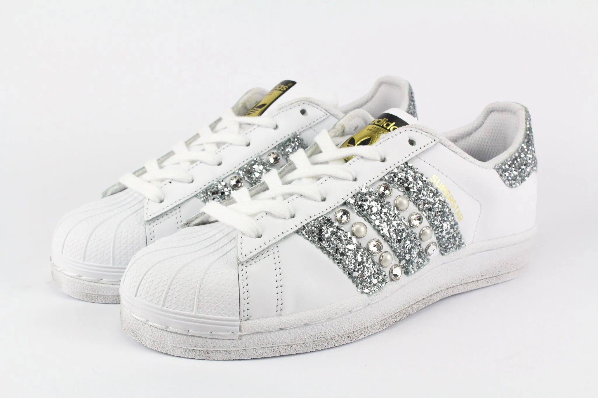 Adidas Superstar Silver Glitter Perle & Strass