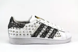 Adidas Superstar Total Borchie & Black Silver Glitter