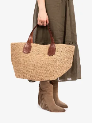 Borsa in rafia Tokyo II beige