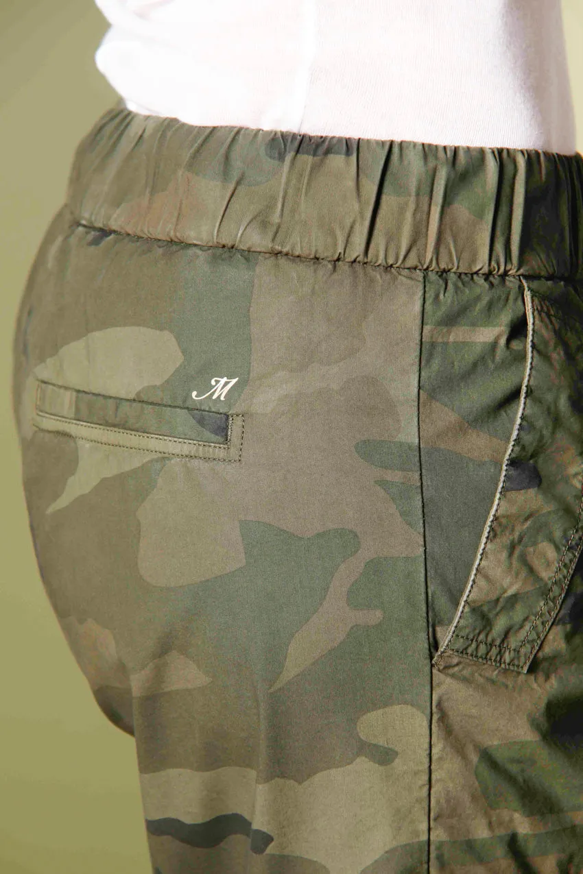 Cargo Jogger pantalone cargo donna in tela con stampa camouflage relaxed