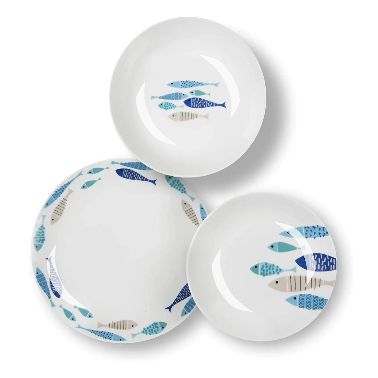 EXCELSA Ocean Servizio Tavola Piatti Set 18 Pezzi Porcellana