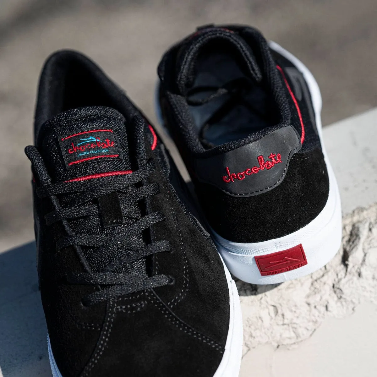 Flaco II Black/red Suede