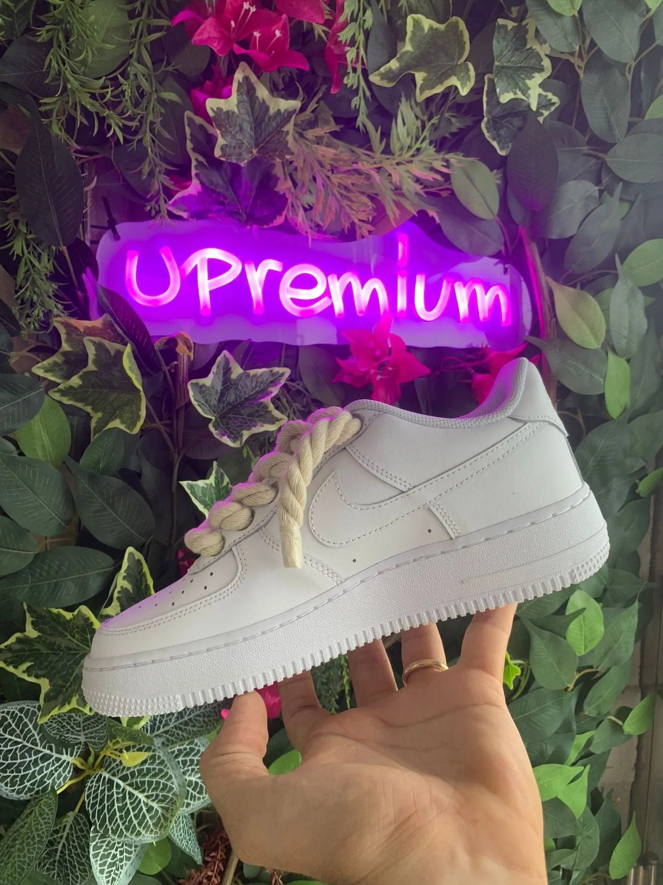 Nike Air Force 1 Bianca Lacci Grandi Ropes Unisex