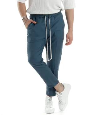 Pantaloni Uomo Pantalaccio Jogger Morbido Viscosa Ottanio Coulisse Elastico In Vita GIOSAL-P6038A